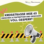 Bild vergr&ouml;&szlig;ern: Kreisstraße mse 65 gespeert
