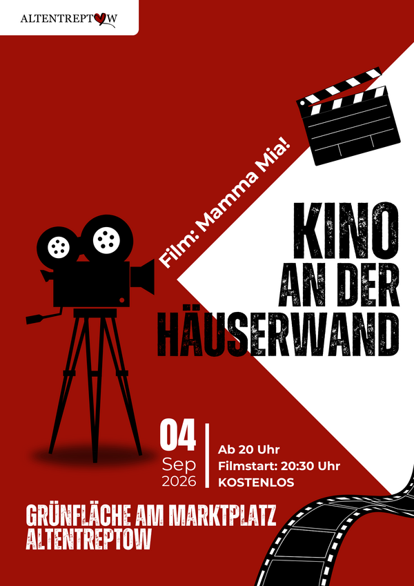 Bild vergr&ouml;&szlig;ern: Kino an der Häuserwand in Altentreptow