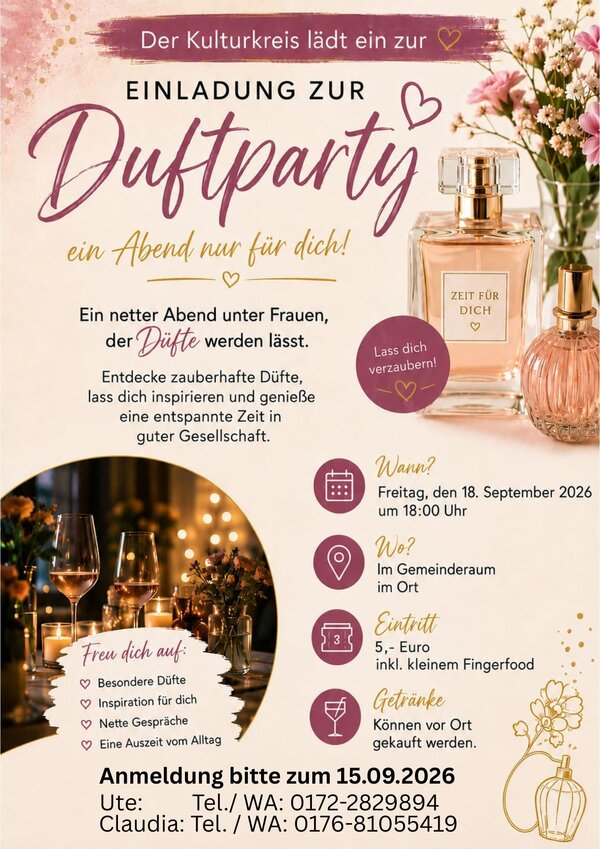 Anmeldung bitte zum 15.09.2026