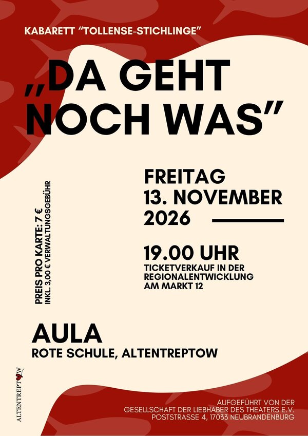 Bild vergr&ouml;&szlig;ern: Tollense Stichlinge Plakat 13.11.2026