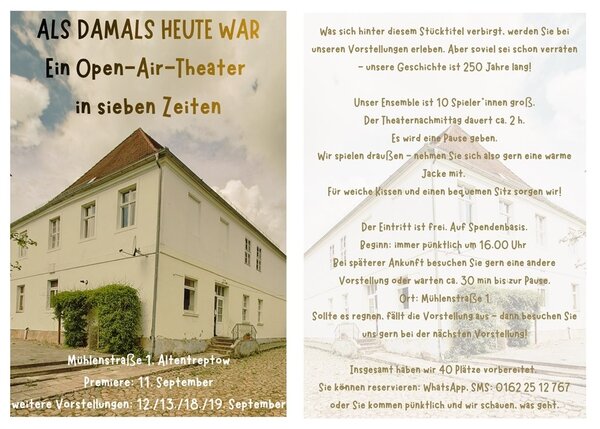 Flyer Ankündigung OpenAirTheater Sozilaes Haus